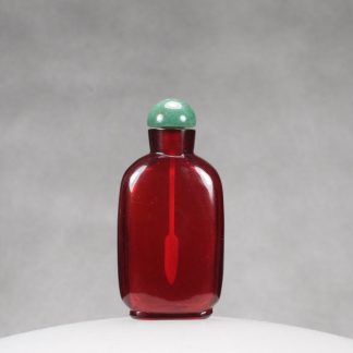 G32 A plain ruby red glass snuff bottle