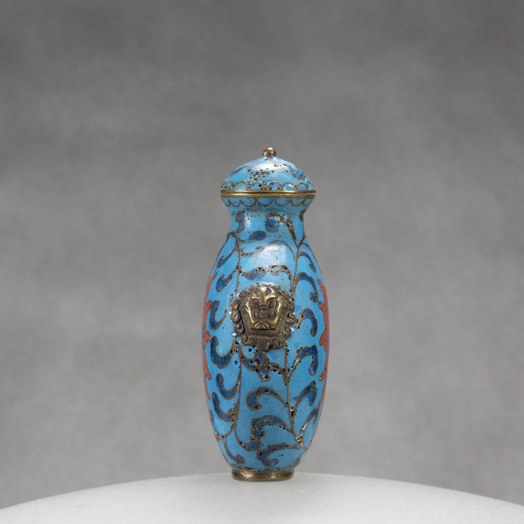 M7 A bronze cloisonné “Lotus” snuff bottle - immagine 7