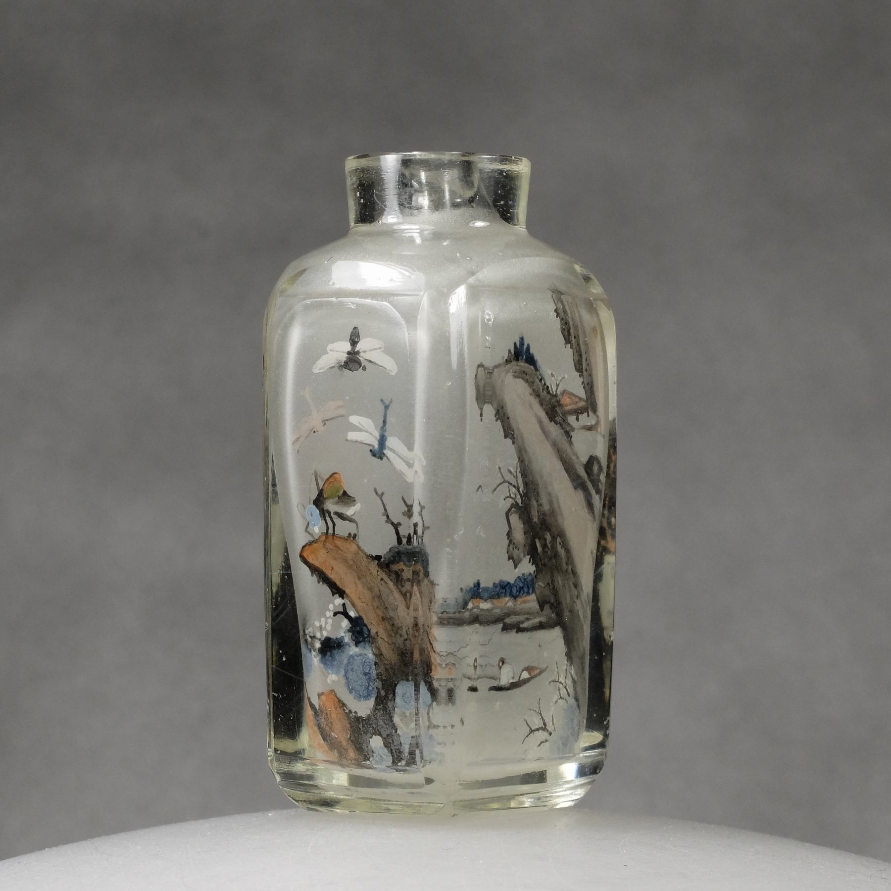 IP11 An inside painted glass snuff bottle “Four connected scenes”, Yan Yutian - immagine 8