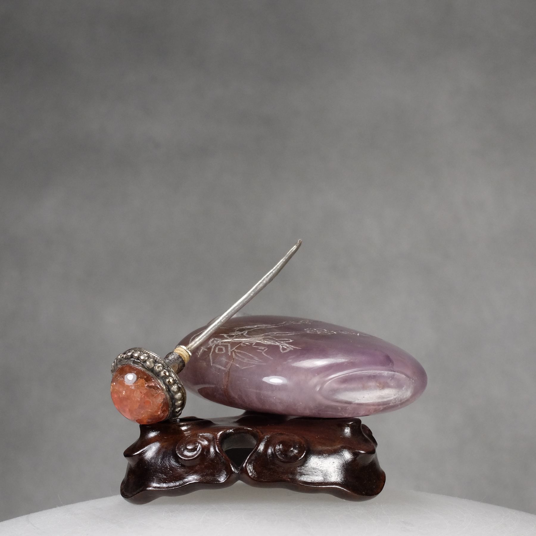 S11 An amethyst “Plum” snuff bottle - immagine 8