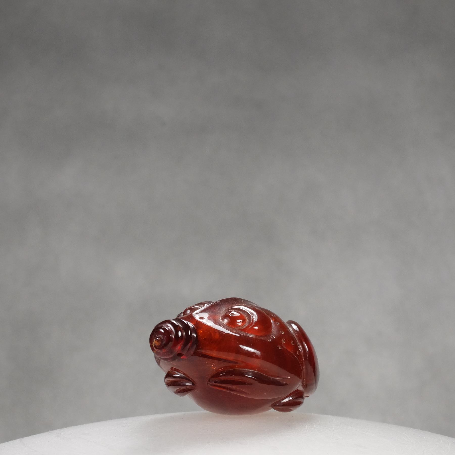 O11 An amber “toad” snuff bottle - immagine 8
