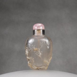 S10 A single crystal druzy quartz “Plum” snuff bottle
