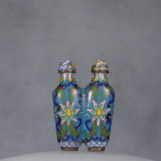 M9 A cloisonné “Lotus” double snuff bottle