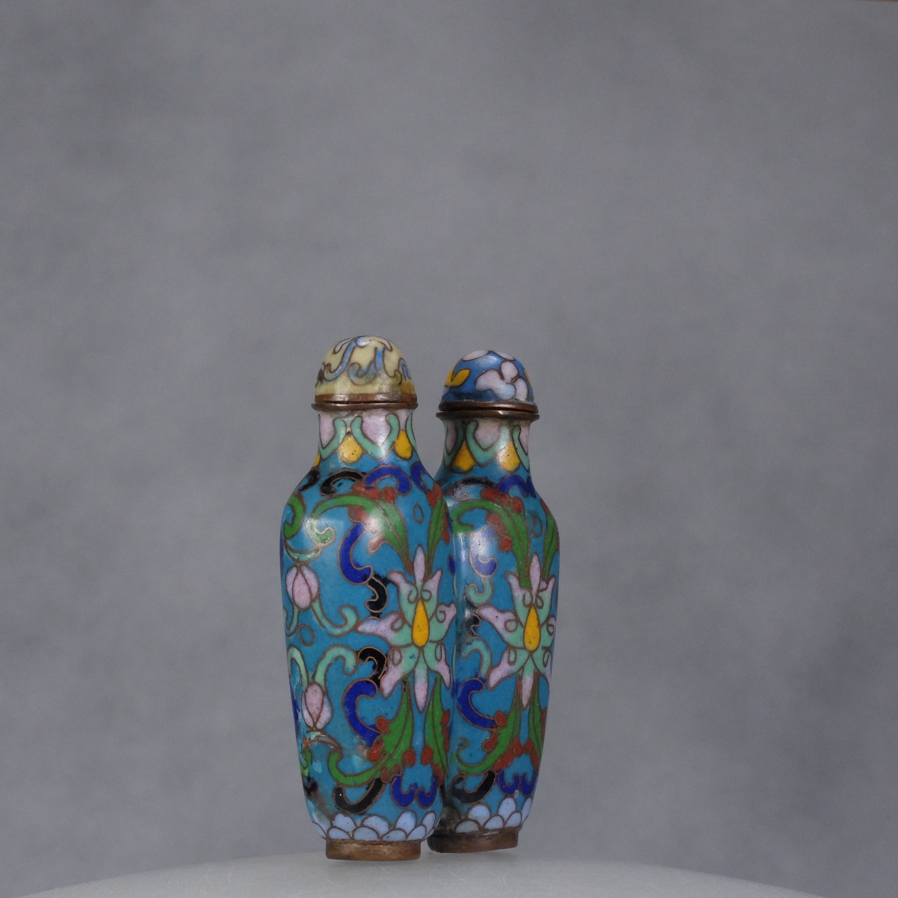 M9 A cloisonné “Lotus” double snuff bottle - immagine 4