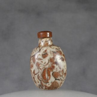 S83 A “Handy” fossiliferous shell reefs limestone snuff bottle