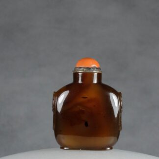 S88 A dark brown agate “Massive” snuff bottle