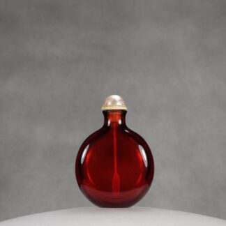 Ruby Red Glass Snuff Bottle 18th G2 1